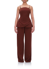 Varu tank top with thin straps - Cinnamon