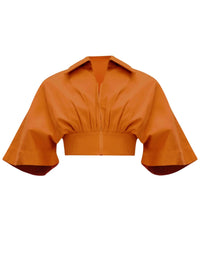 Blouse courte Alu zippée - Canteloupe