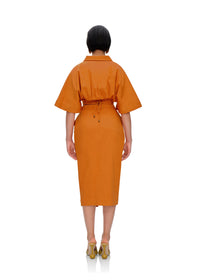 Alu midi skirt with slit - Canteloupe