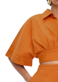 Blouse courte Alu zippée - Canteloupe