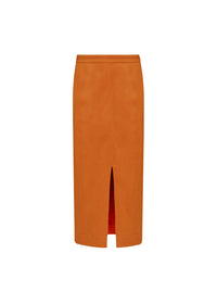 Alu midi skirt with slit - Canteloupe