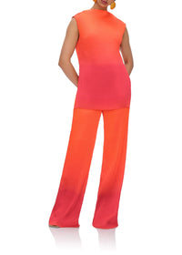 Atti sleeveless pleated satin top - Adwa Red