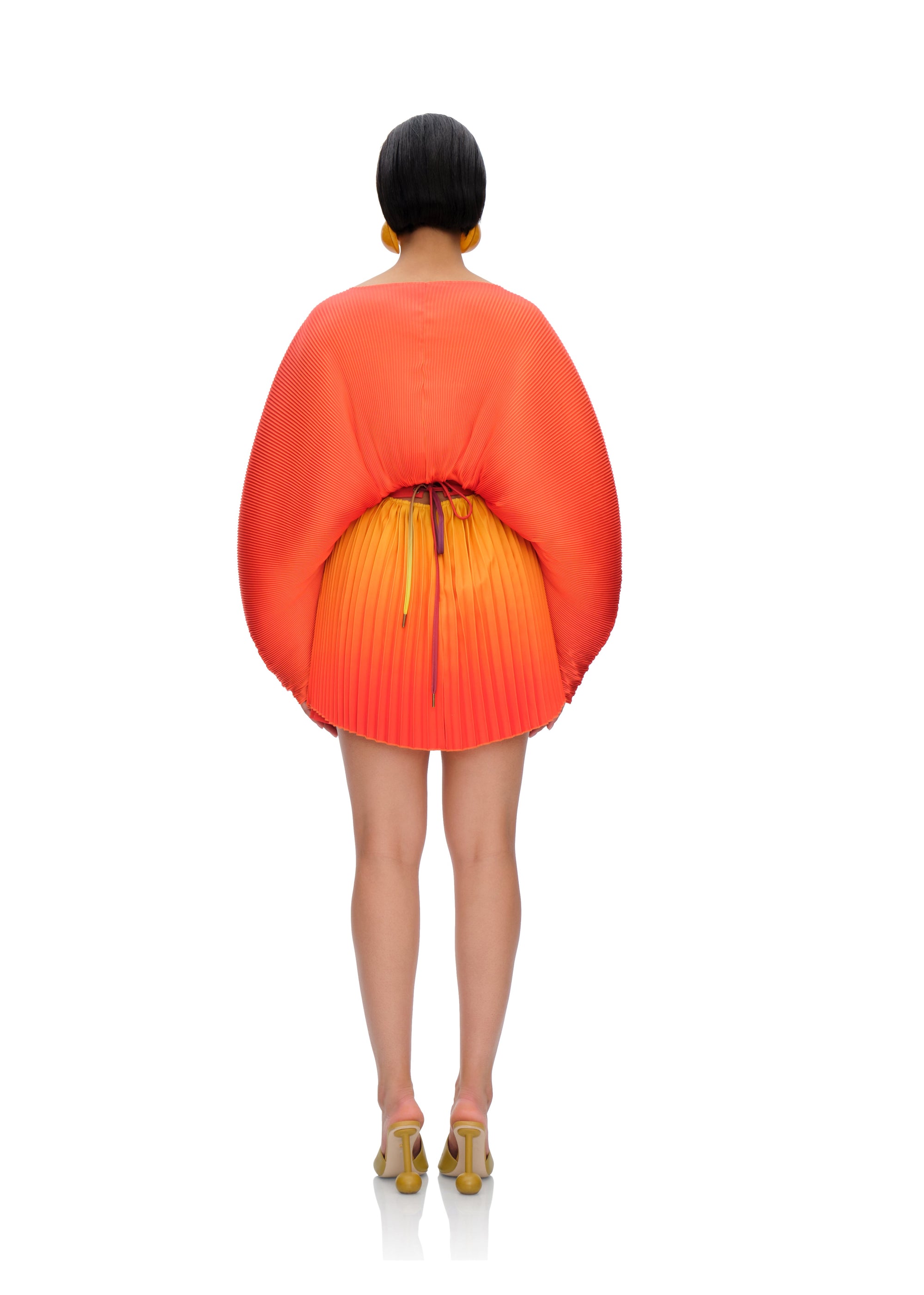 Blouse courte Balu à manches ballon plissée - Adwa Red
