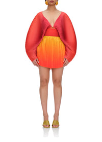 Blouse courte Balu à manches ballon plissée - Adwa Red