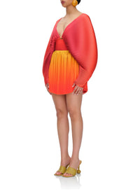 Short pleated Kata skirt - Adwa Red