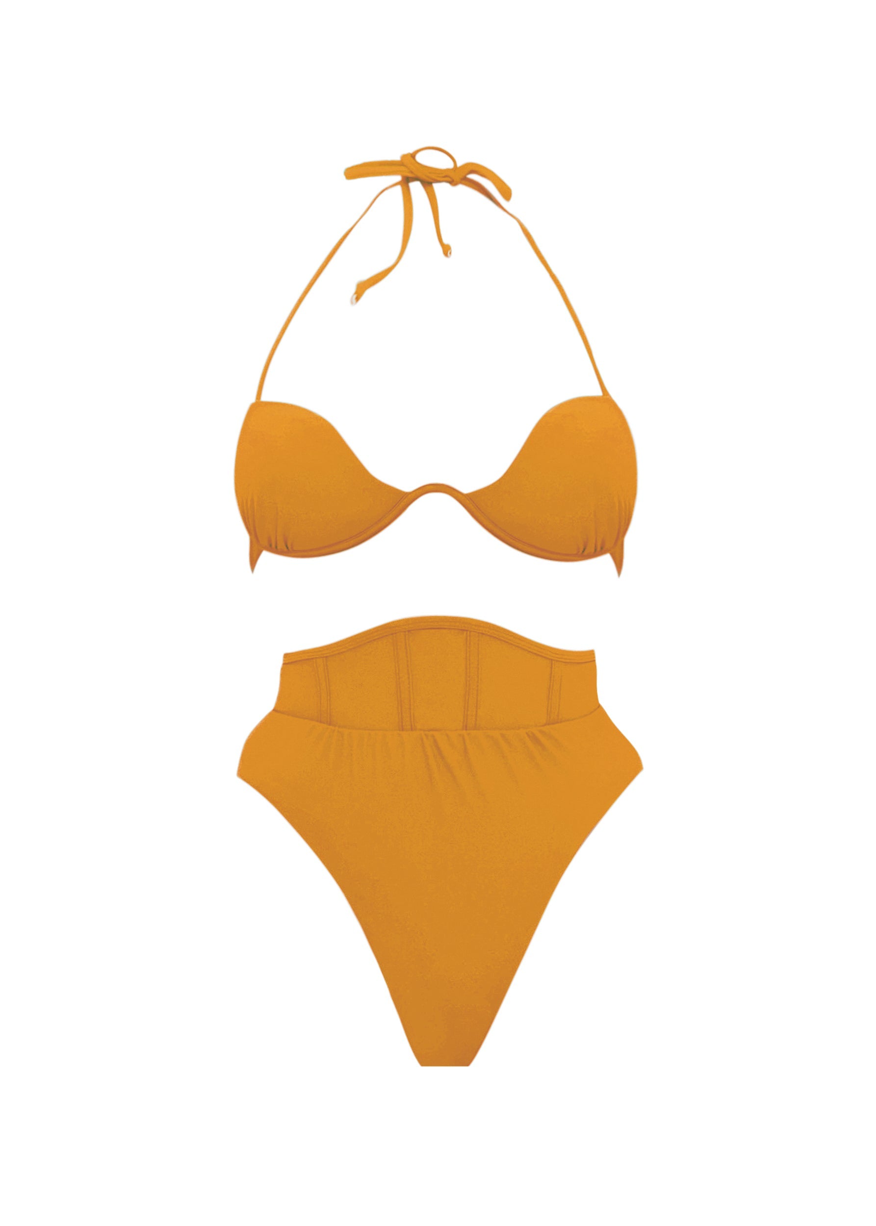 Gura high waist bikini bottoms - Mustard