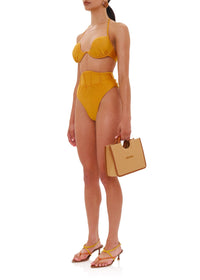 Vee heeled sandals in leather - Multicolor