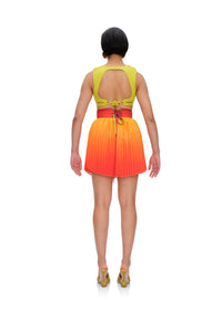 Short pleated Kata skirt - Adwa Red