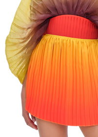Short pleated Kata skirt - Adwa Red