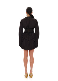 Lenti pleated short dress - Black