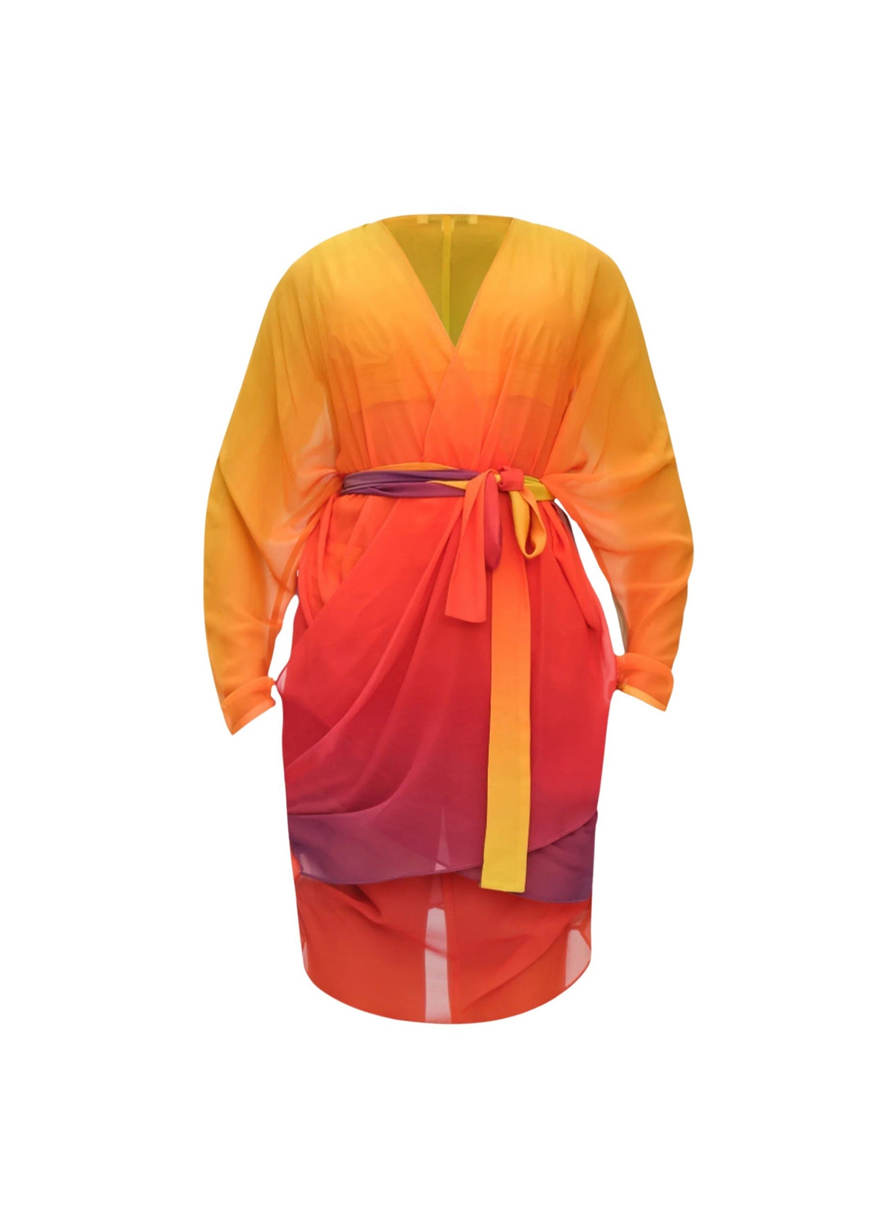 Meli short dress in silk - Adwa Multicolor