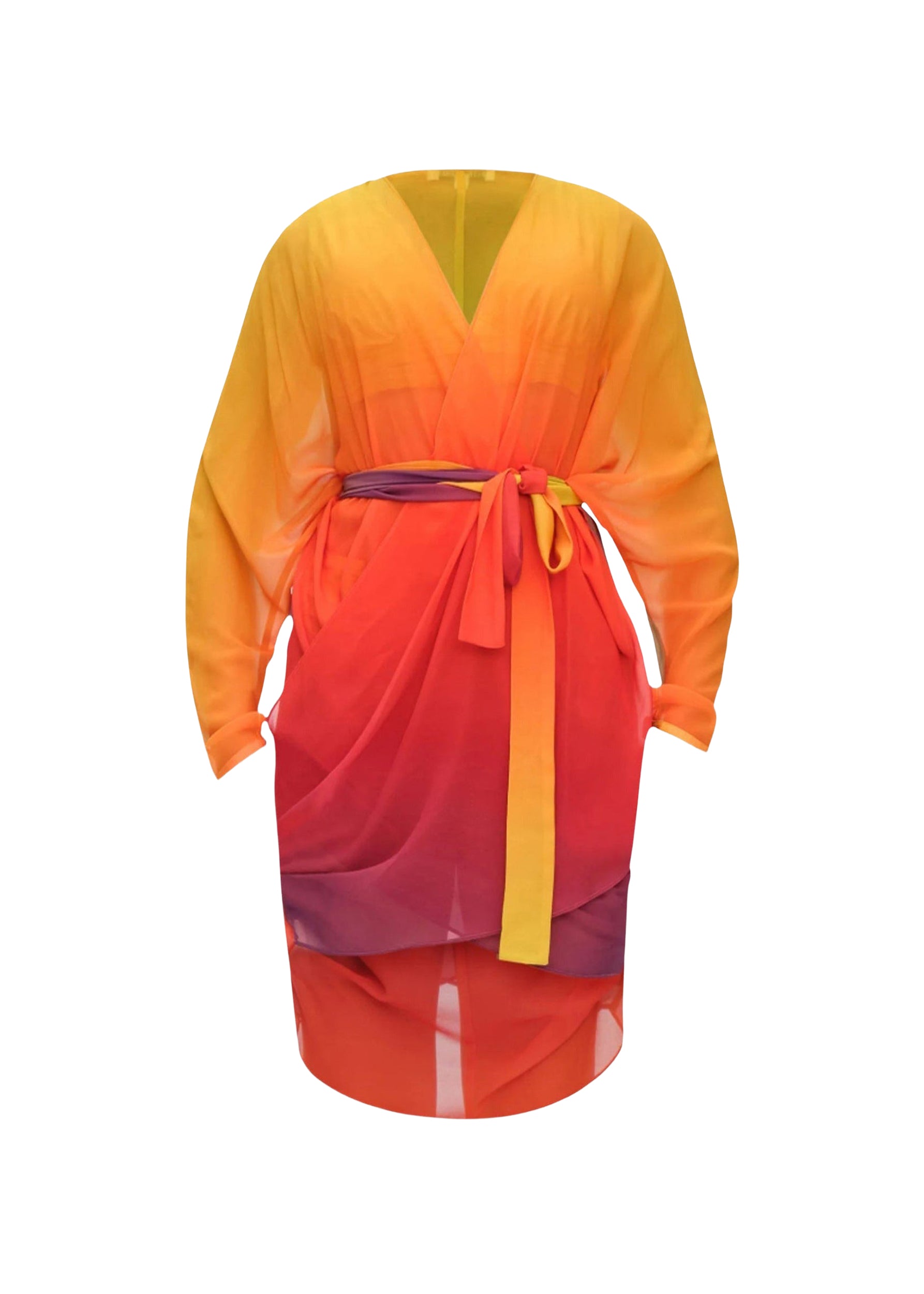 Meli short dress in silk - Adwa Multicolor