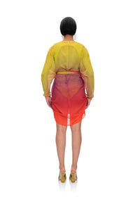 Meli short dress in silk - Adwa Multicolor