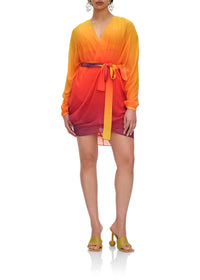 Meli short dress in silk - Adwa Multicolor