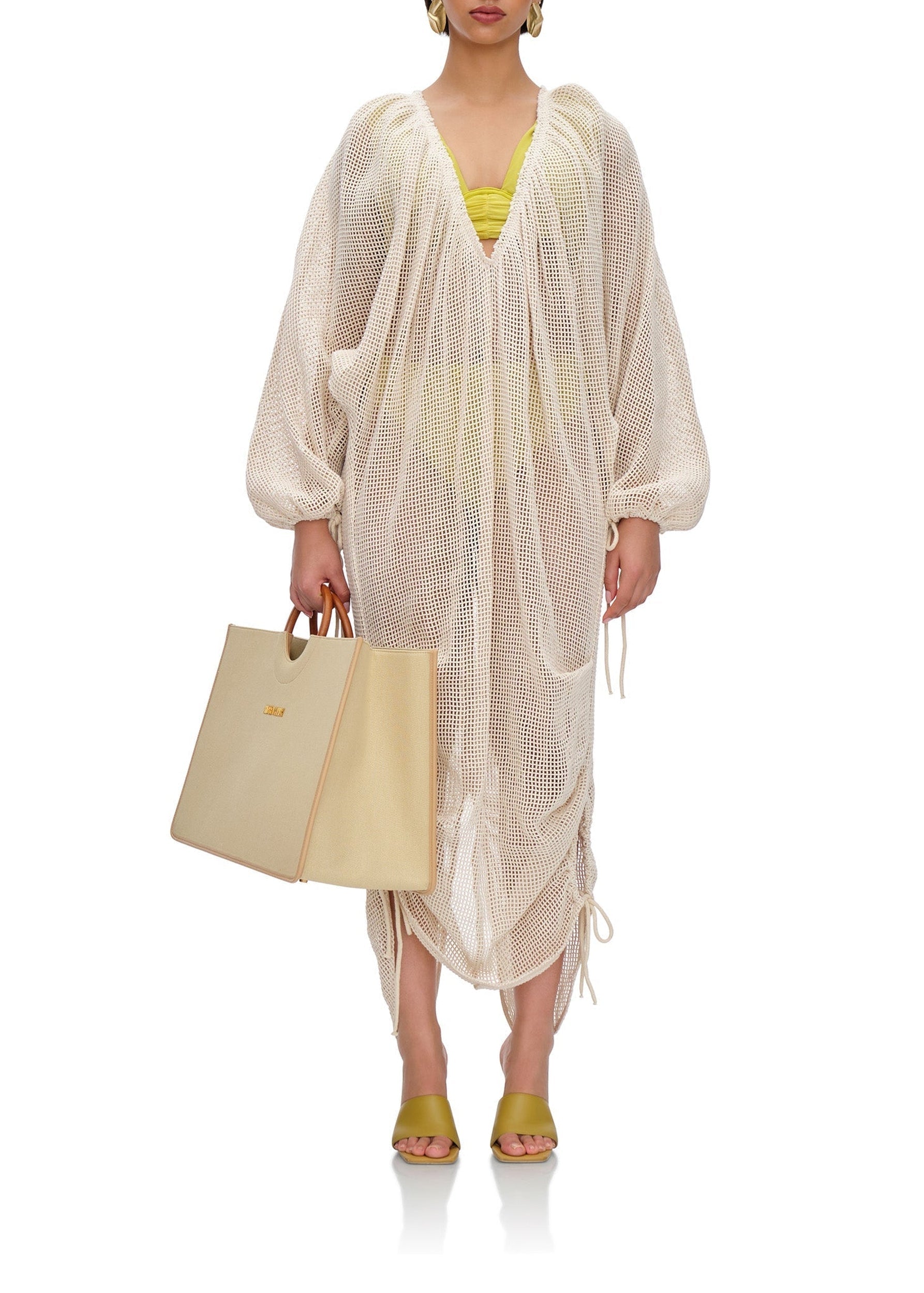 Meta woven maxi dress - Bone