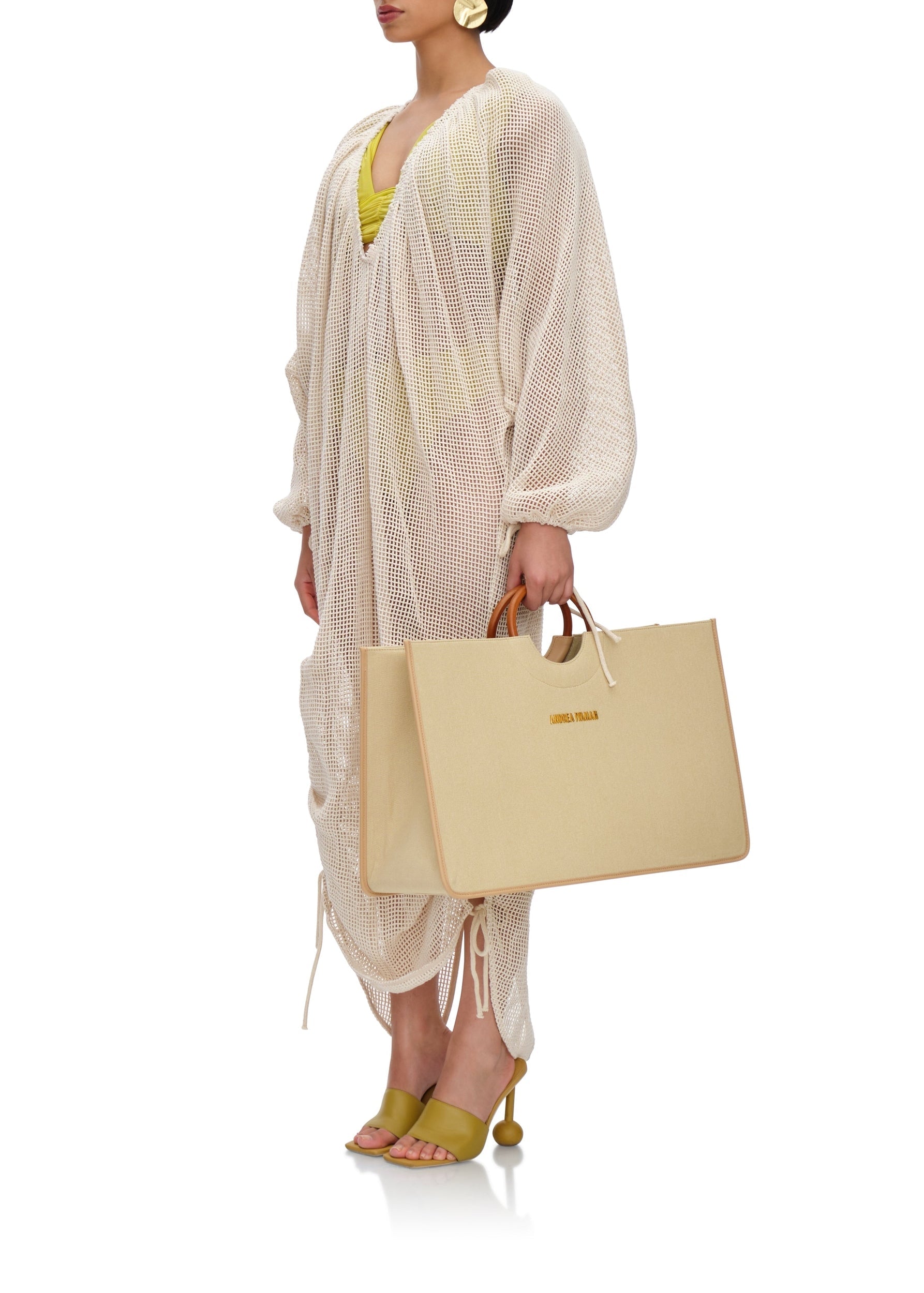 Meta woven maxi dress - Bone