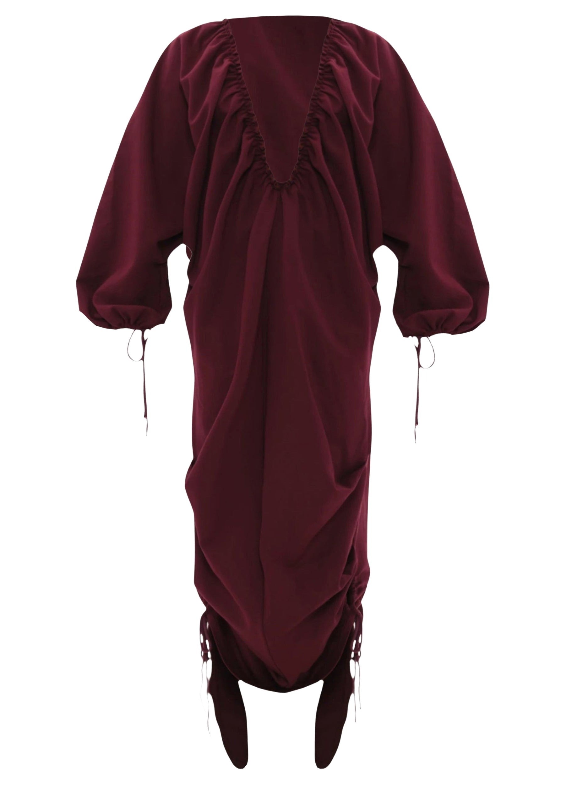Meta maxi dress with ruching - Plum