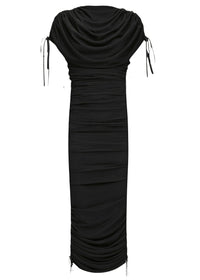 Ratu midi dress with ruching - Black