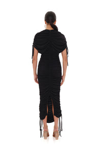 Ratu midi dress with ruching - Black
