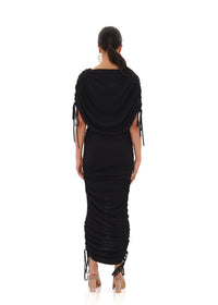 Ratu midi dress with ruching - Black