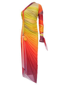 Turi asymmetric ruched dress - Adwa Multicolor