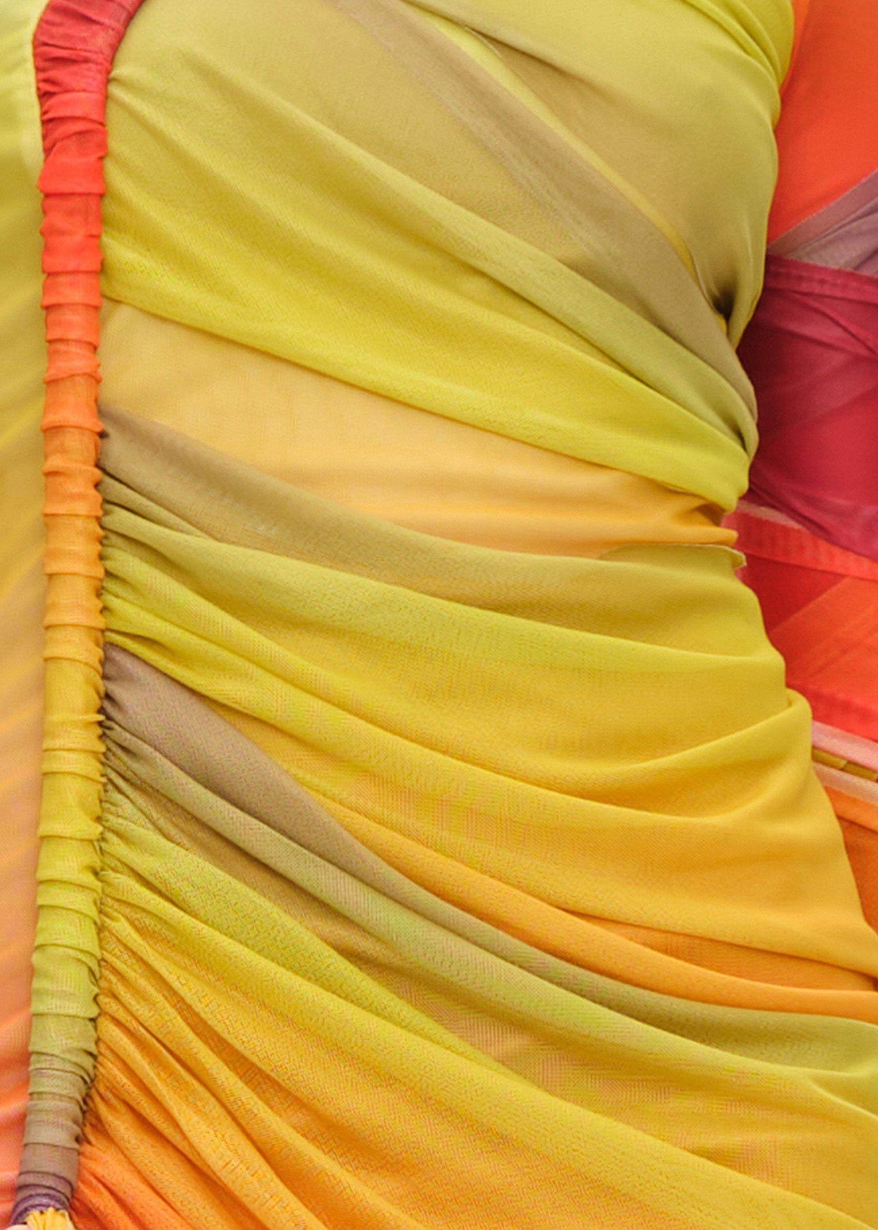 Turi asymmetric ruched dress - Adwa Multicolor