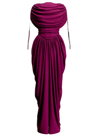 Katu draped and gathered mesh maxi dress - Plum