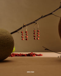 Boucles d'oreilles Eri en métal - Coral Red