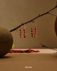 Eri earrings in metal - Coral Red