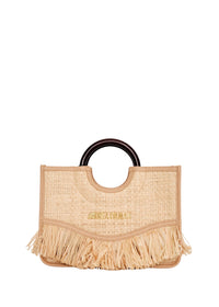 Petit sac Ahi à franges en raphia - Natural