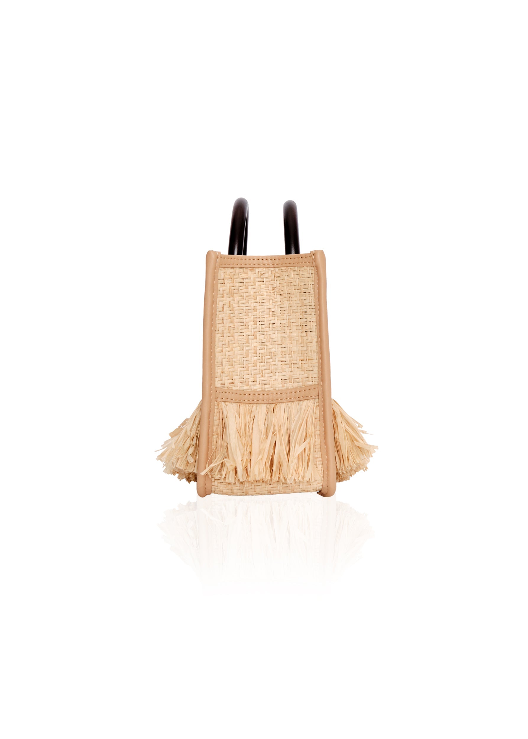 Petit sac Ahi à franges en raphia - Natural