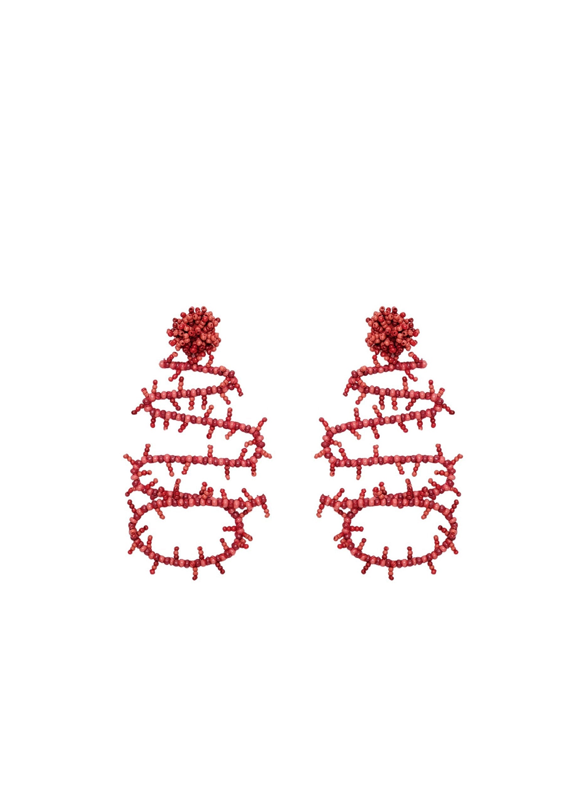 Cot pearl earrings - Red Coral