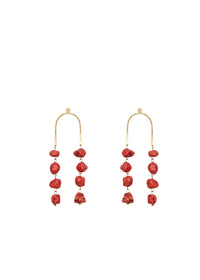 Eri earrings in metal - Coral Red