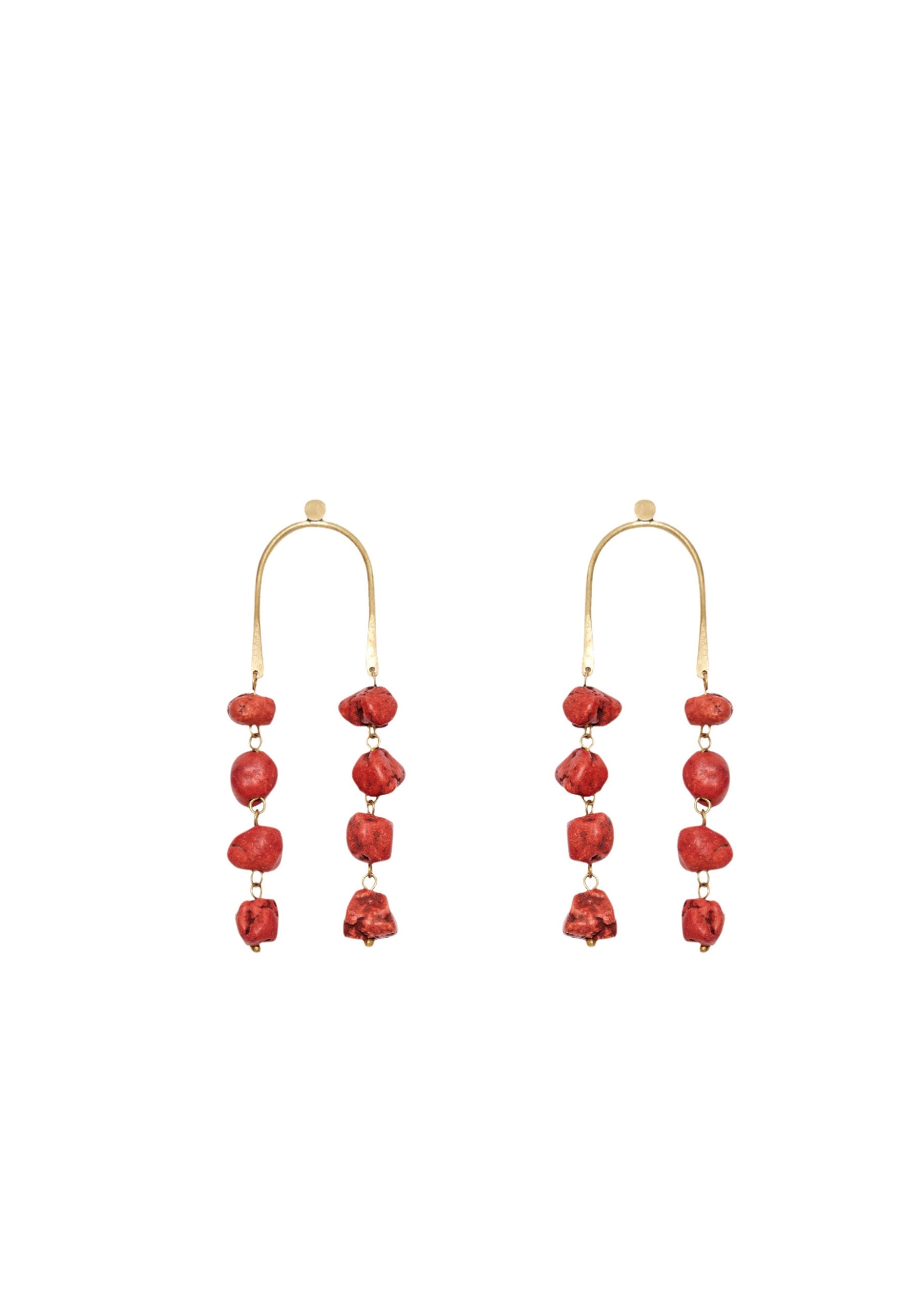 Eri earrings in metal - Coral Red