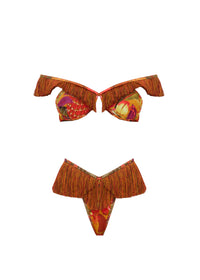 Eyo fringed bikini top - Kola Print