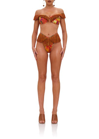 Eyo fringed bikini top - Kola Print
