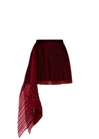 Ime asymmetrical pleated skirt - Wine