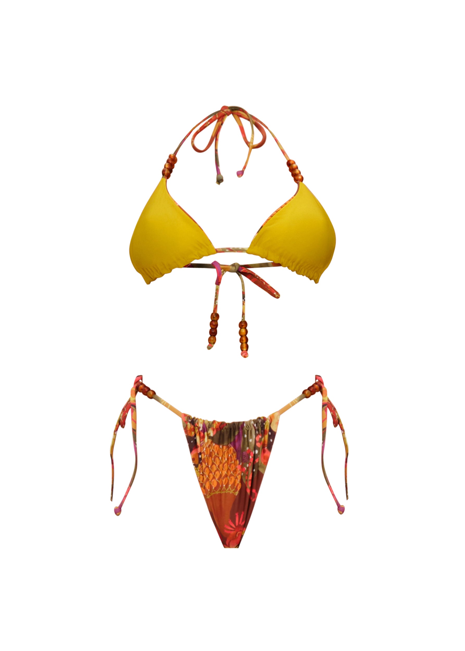 Inti reversible printed triangle bikini top - Kola Print