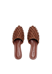 Kere mules in leather - Dark Brown