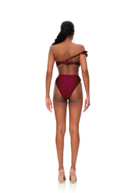 Liva high waist bikini bottoms - Wine