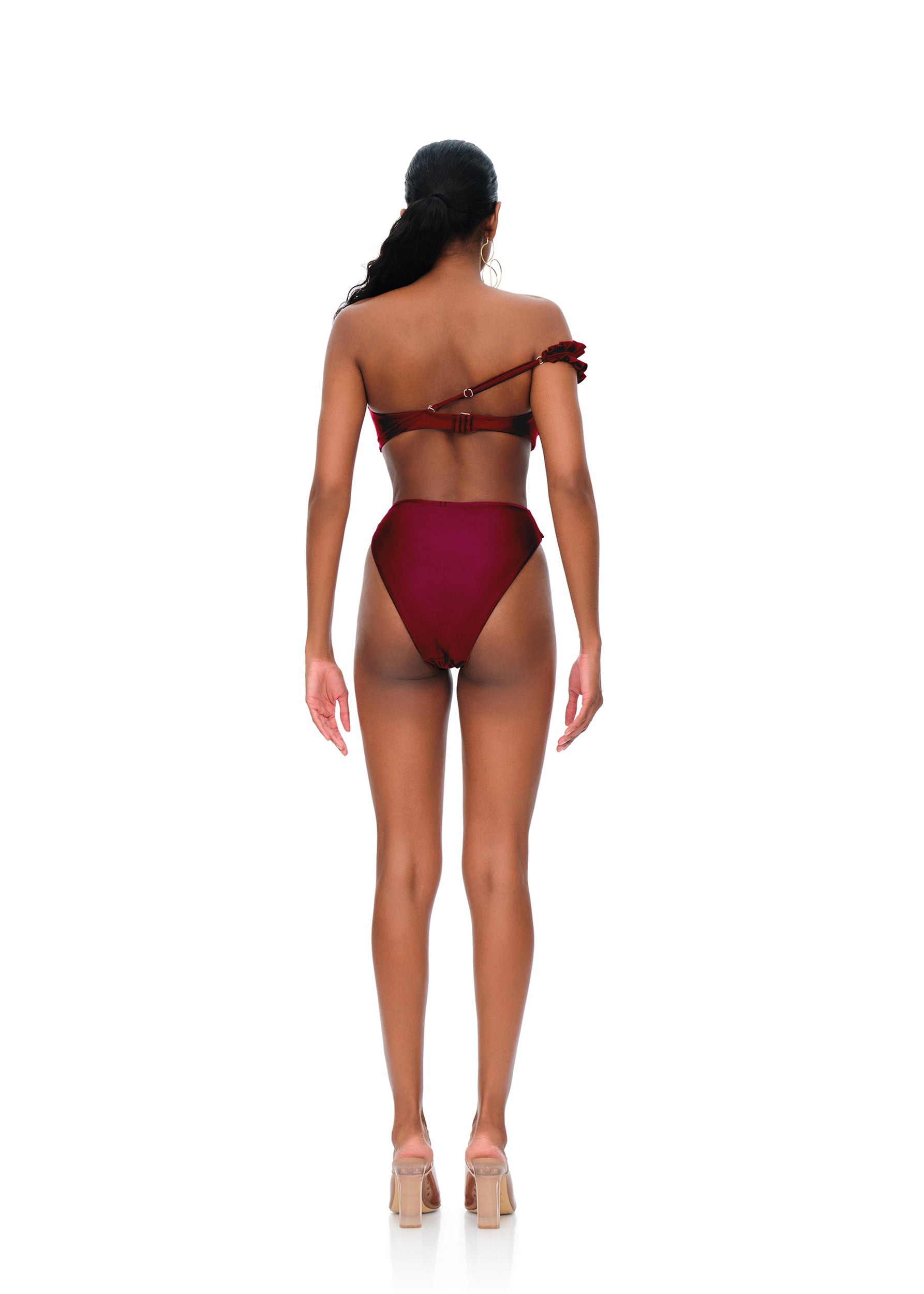Liva high waist bikini bottoms - Wine