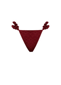 Mulan ruffled bikini bottoms - Wine