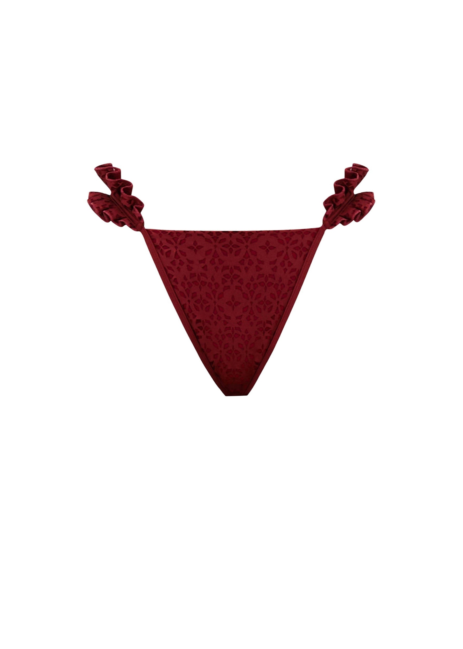 Mulan ruffled bikini bottoms - Wine