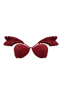 Mulan ruffled bikini top - Wine