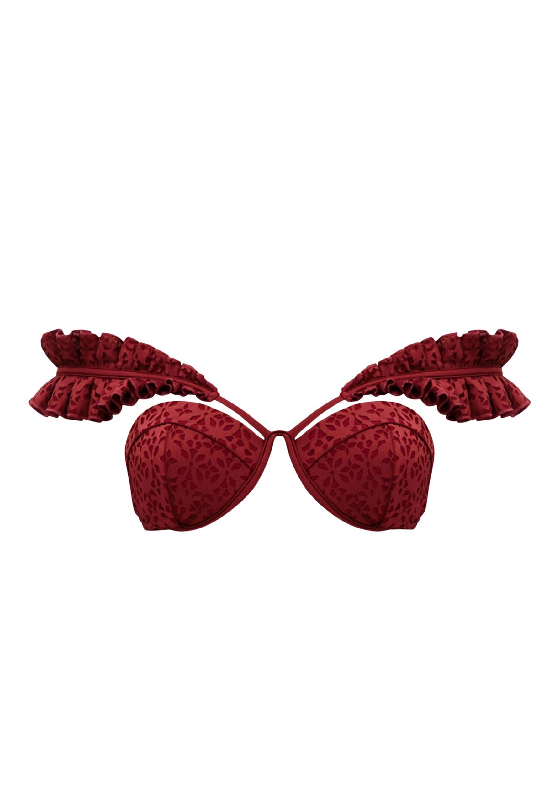 Mulan ruffled bikini top - Wine
