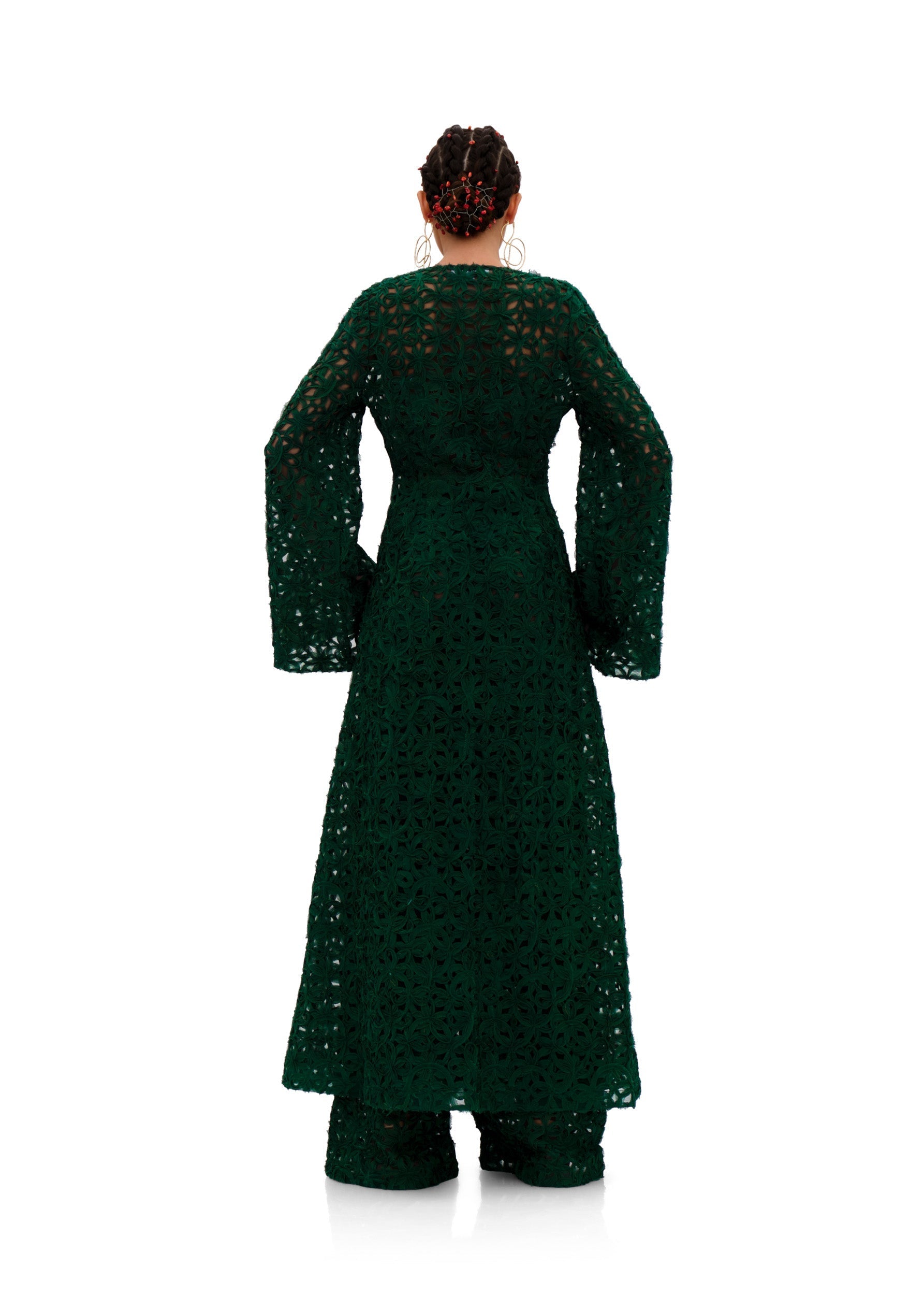 Ndu lace kimono - Emerald