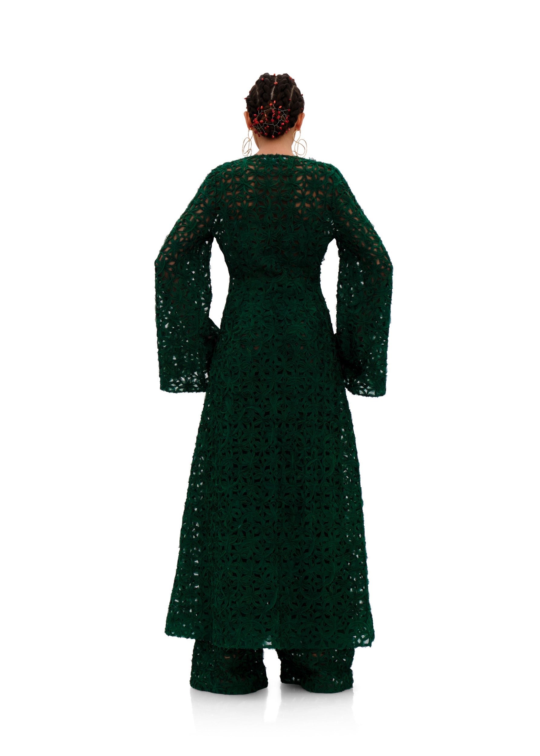 Ndu high-waisted lace trousers - Emerald