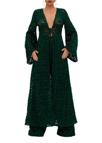 Ndu lace kimono - Emerald