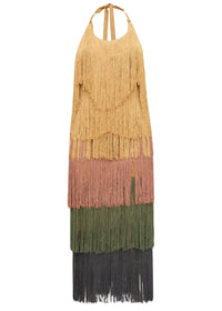 Robe midi Neme à franges - Multicolor