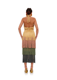 Robe midi Neme à franges - Multicolor